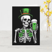 Suiker Skull Shamrock St. Patrick's Dag Mannen Vro Kaart (Gele Bloem)