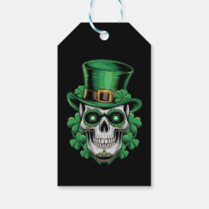 Suiker Skull St Patrick Dag Lucky Shamrock Cadeaulabel