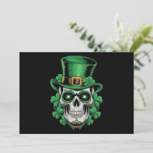 Suiker Skull St Patrick Dag Lucky Shamrock  Kaart
