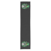 Suiker Skull St Patrick Dag Lucky Shamrock Korte Tafelloper (Voorkant)