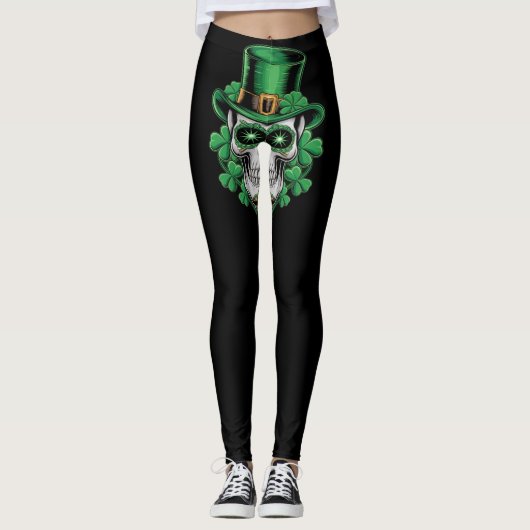 Suiker Skull St Patrick Dag Lucky Shamrock  Leggings (Voorkant)