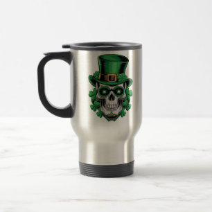 Suiker Skull St Patrick Dag Lucky Shamrock  Reisbeker