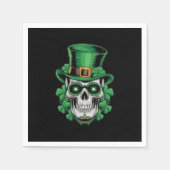 Suiker Skull St Patrick Dag Lucky Shamrock Servet (Voorkant)