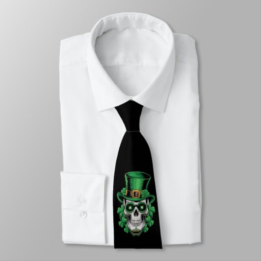 Suiker Skull St Patrick Dag Lucky Shamrock Stropdas (Gebonden)