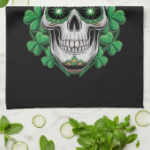 Suiker Skull St Patrick Dag Lucky Shamrock Theedoek (Gevouwen)