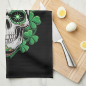 Suiker Skull St Patrick Dag Lucky Shamrock Theedoek (Quarter Fold)