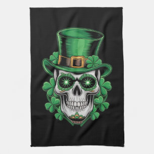 Suiker Skull St Patrick Dag Lucky Shamrock  Theedoek