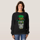 Suiker Skull St Patricks Dag Van De Doden Vrouwen Trui (Voorkant volledig)