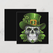 Suiker Skull St. Patrick's Day Klaver Kaart (Voorkant / Achterkant)