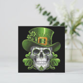 Suiker Skull St. Patrick's Day Klaver Kaart (Staand voorkant)