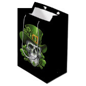 Suiker Skull St. Patrick's Day Klaver Medium Cadeauzakje (Voorkant Gekanteld)