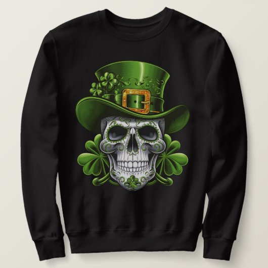 Suiker Skull St. Patrick's Day Klaver Trui (Design voorkant)