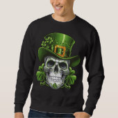 Suiker Skull St. Patrick's Day Klaver Trui (Voorkant)