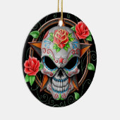 Suiker Skull Star, zwart Keramisch Ornament (Rechts)