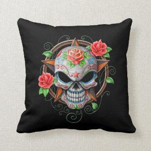 Suiker Skull Star, zwart Kussen