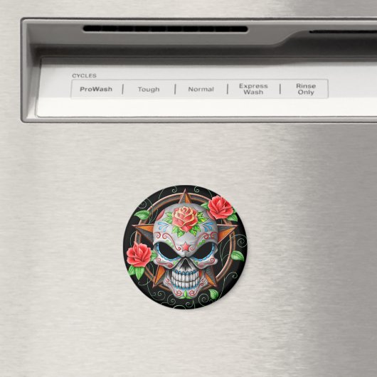 Suiker Skull Star, zwart Magneet (Insitu (Vaatwasser))