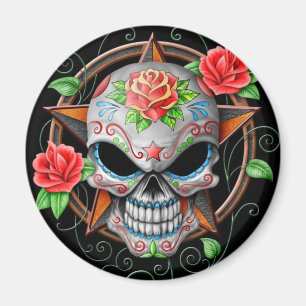 Suiker Skull Star, zwart Magneet