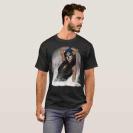 Suiker Skull Visie Blauwe Ogen Volle Maan T-shirt