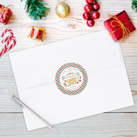 Suiker Snoep Kerstfeest Uitnodiging Ronde Sticker