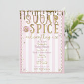 SUIKER & SPICE Gold Glitter Dip Roze Baby shower Kaart (Staand voorkant)