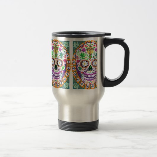 Suiker: Travel Mug, Dag van de Dead Travel Mug Reisbeker (Rechts)