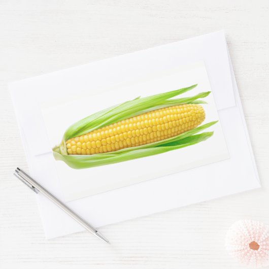 Suiker van maïs rechthoekige sticker (Envelop)