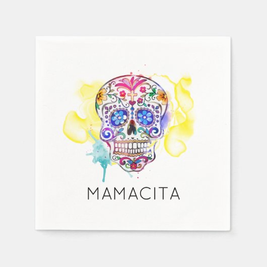 Suiker Verkleurde Dag van de Dood Servet (Voorkant)