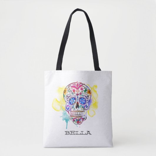 Suiker Verkleurde Dag van de Dood Tote Bag (Voorkant)