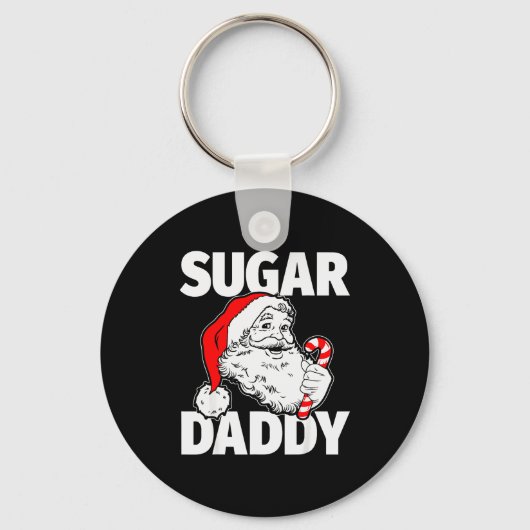 Suiker Vintage Daddy Kerstman Kerststok Volwassene Sleutelhanger (Voorkant)