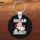 Suiker Vintage Daddy Kerstman Kerststok Volwassene Sleutelhanger (Voorkant)