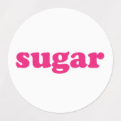 Suiker wit heet roze moderne typografie voedsel labels (Design 1)