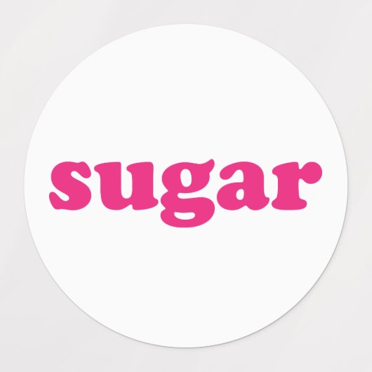 Suiker wit heet roze moderne typografie voedsel labels (Design 1)