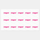 Suiker wit heet roze moderne typografie voedsel labels (Vel)