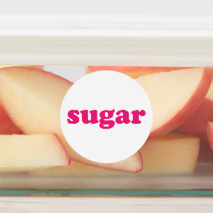 Suiker wit heet roze moderne typografie voedsel labels