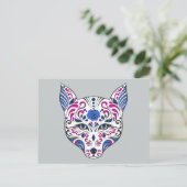 Suiker Wolf Head Blue Paars Briefkaart (Staand voorkant)