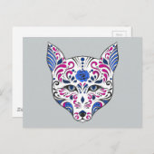 Suiker Wolf Head Blue Paars Briefkaart (Voorkant / Achterkant)