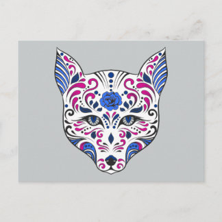 Suiker Wolf Head Blue Paars Briefkaart