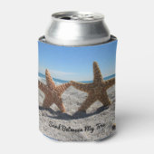 Suiker Zeester op het strand - gepersonaliseerd Blikjeskoeler (Blikje Voorkant)