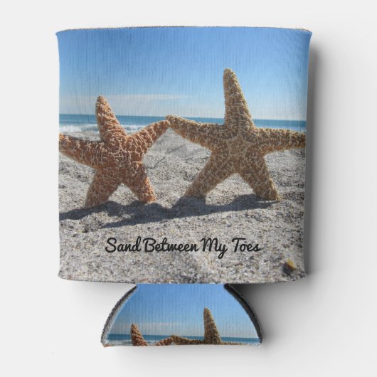 Suiker Zeester op het strand - gepersonaliseerd Blikjeskoeler (Voorkant)