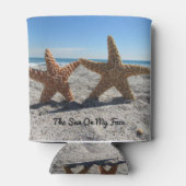 Suiker Zeester op het strand - gepersonaliseerd Blikjeskoeler (Achterkant)