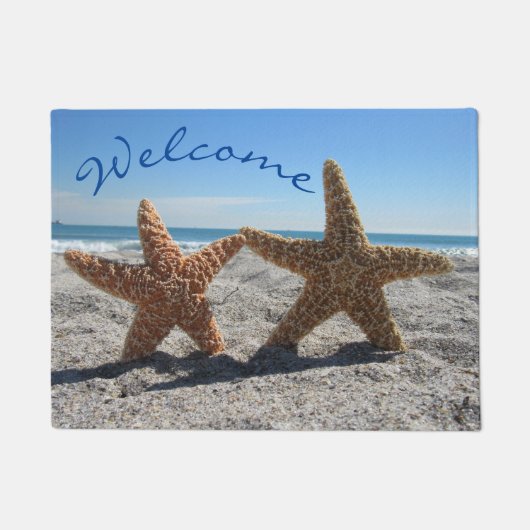 Suiker Zeester op het strand - Welkom Deurmat (Voorkant)