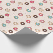 Suiker zoet donut patroon cadeaupapier (Hoek)