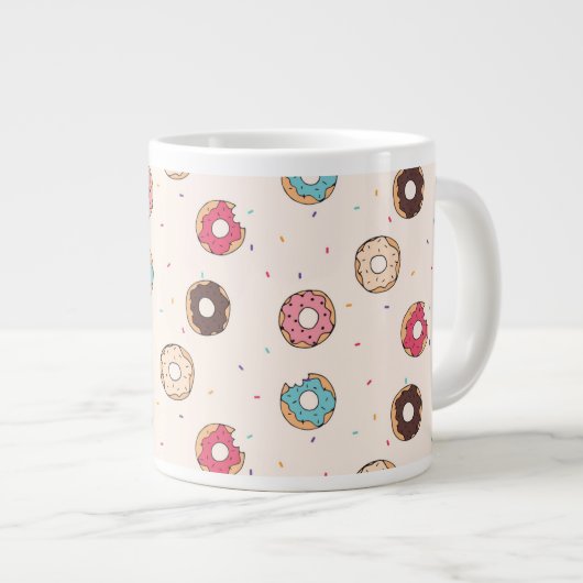 Suiker zoet donut patroon grote koffiekop (Voorkant rechts)