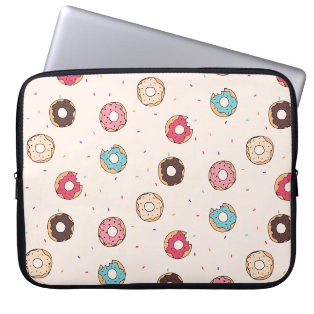 Suiker zoet donut patroon laptop sleeve (Voorkant)