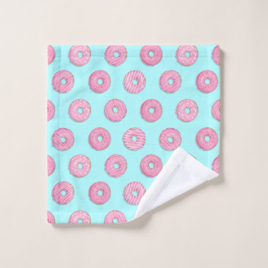 Suiker Zoet Roze Geglazuurde Donuts Bad Handdoek (Wasdoekje)