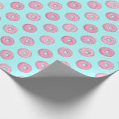 Suiker Zoet Roze Geglazuurde Donuts Cadeaupapier (Hoek)