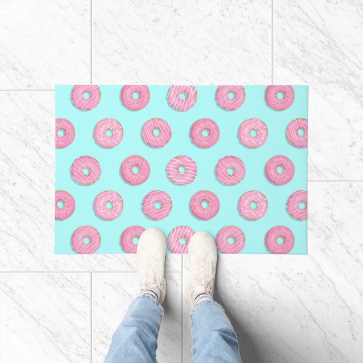 Suiker Zoet Roze Geglazuurde Donuts Deurmat (Binnen)