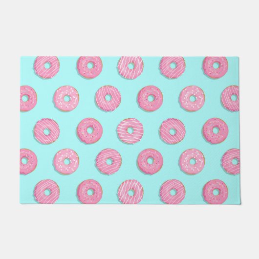 Suiker Zoet Roze Geglazuurde Donuts Deurmat (Voorkant)
