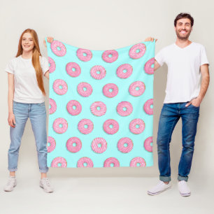 Suiker Zoet Roze Geglazuurde Donuts Fleece Deken