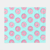 Suiker Zoet Roze Geglazuurde Donuts Fleece Deken (Voorkant (Horizontaal))